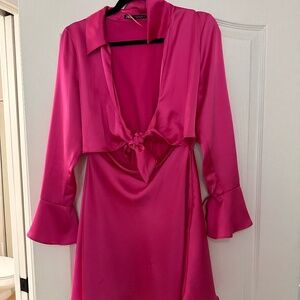 Zara front tie cut out dress